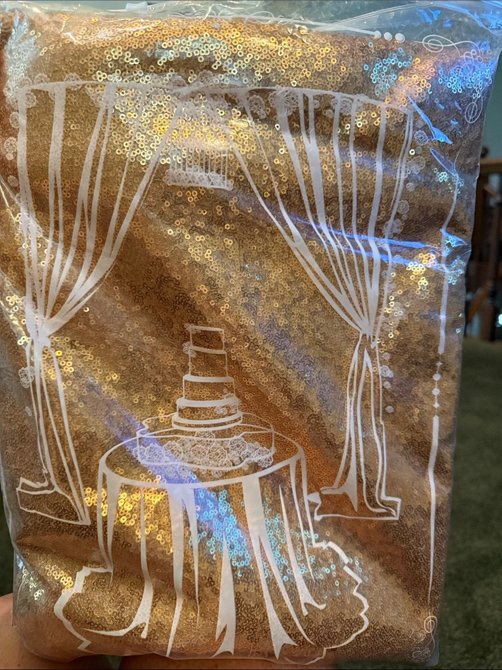 Gold Sequin Tablecloth for Home Party Supplies - Sparkling Gold